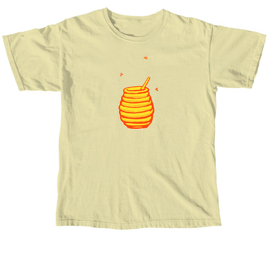 Honey Tee — Butter Comfort Colors with honey jar illustration
