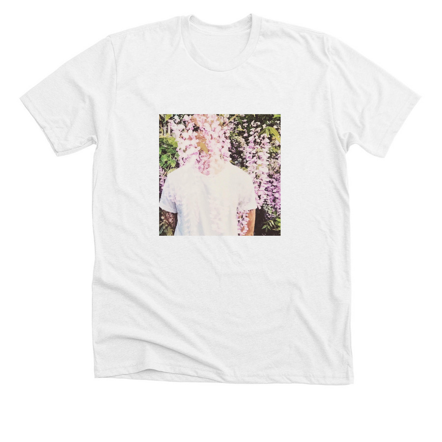Summer Rain tee — cover art chest print on white